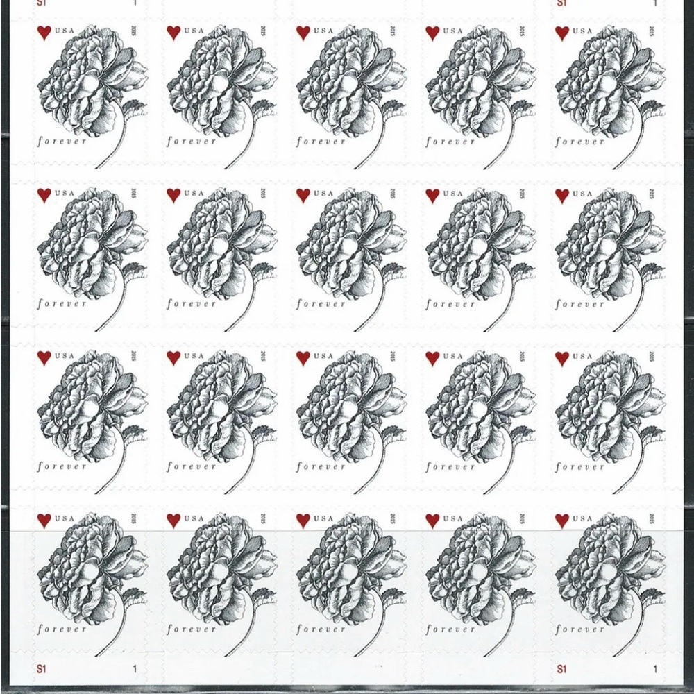 5 sheets = 100 stamps Forever Floral Stamp Sheet – wedding stamps